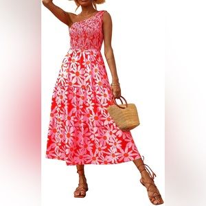 Floral One Shoulder Summer Dress